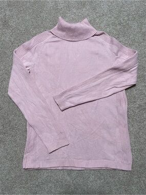 Pale Pink Polo Ralph Lauren Cotton Turtleneck Sweater